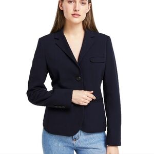 Gap Blazer Professional Staple Elevated Basic Womens 4 Single Breasted Navy Blue
